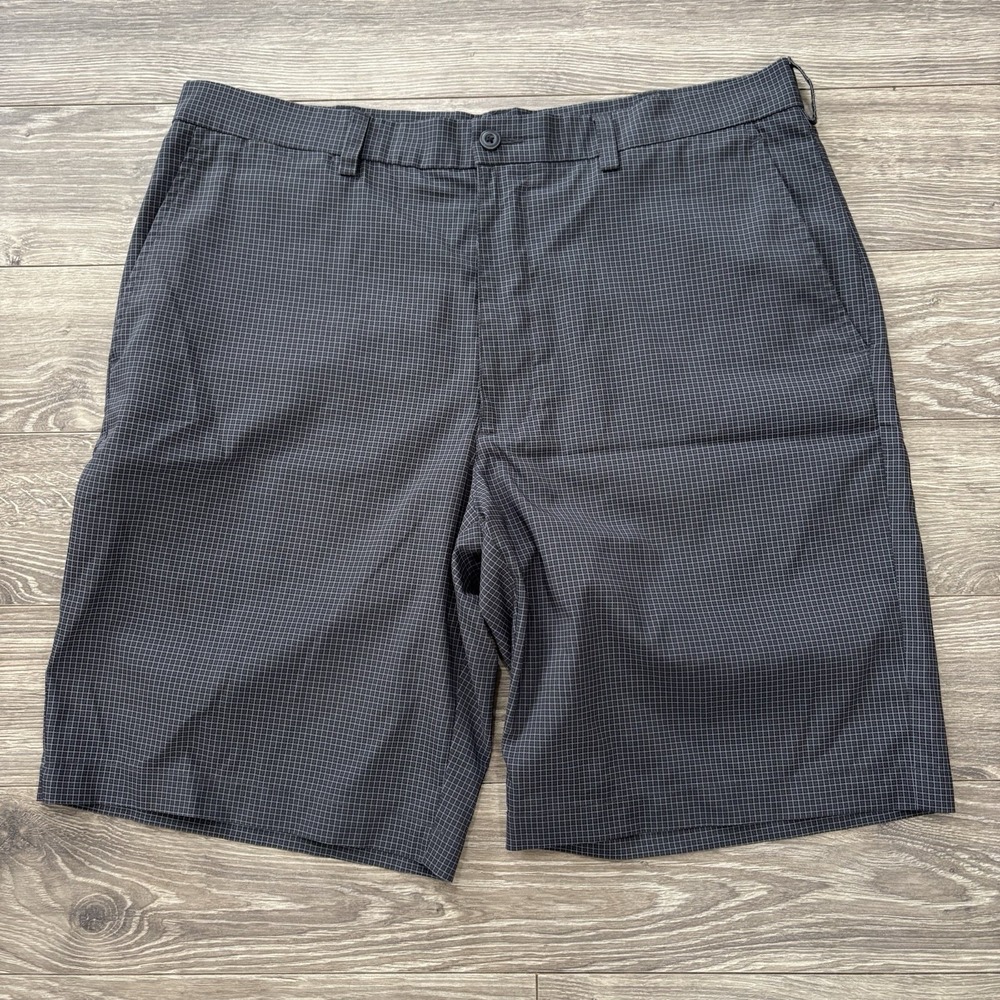 PGA TOUR Golf Shorts Mens 36 Gray Check Performance Stretch Casual Summer Sports